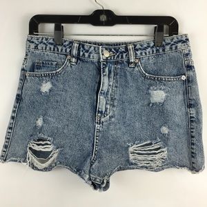 🛍 Denim & Co. Distressed Shorts, Size 6, EUC